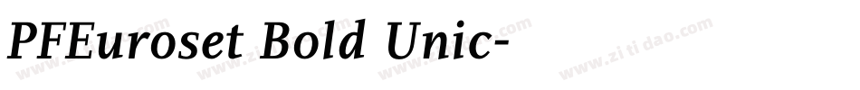 PFEuroset Bold Unic字体转换